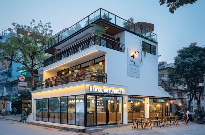 Mẫu Thiết Kế Quán Cafe 2 Mặt Tiền Đẹp | Thu Hút Khách Hàng