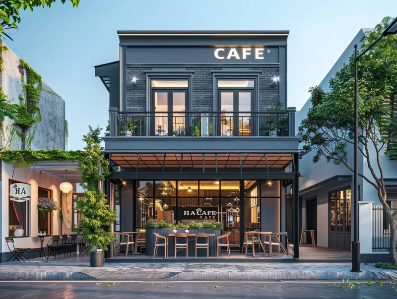 Thiết kế quán cafe thép tiền chế – Tối ưu cho không gian kinh doanh