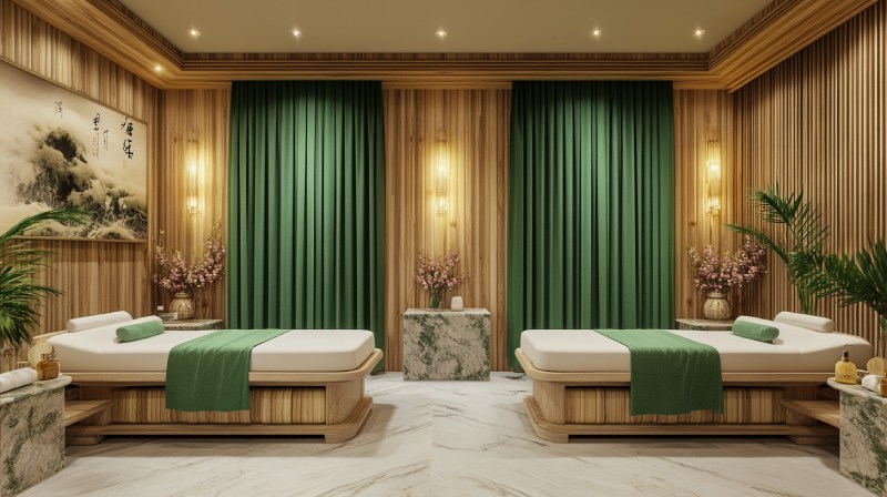 noi-that-thiet-ke-spa-mau-xanh