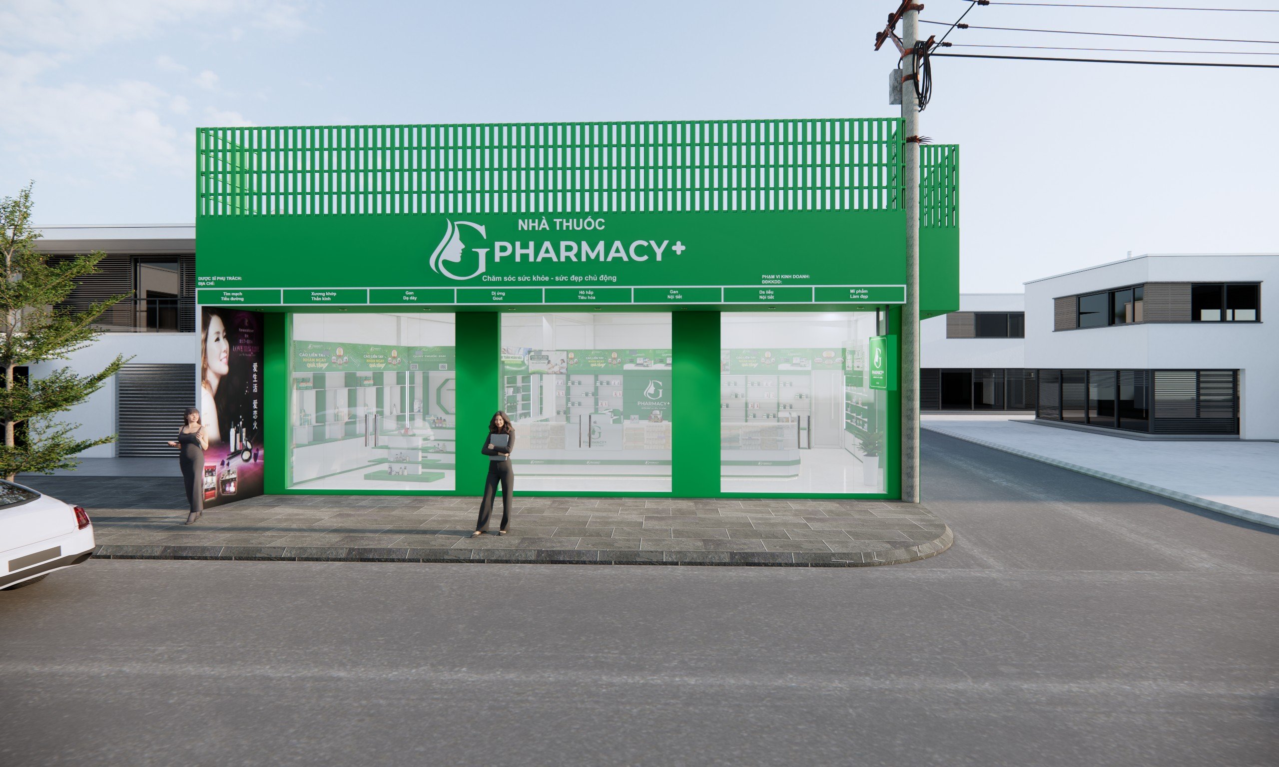 Thiết Kế Nhà Thuốc Gôi Tại TT Gôi, Nam Định – Không Gian Hiện Đại, Đồng Bộ Thương Hiệu Và Tối Ưu Thi Công Thực Tế